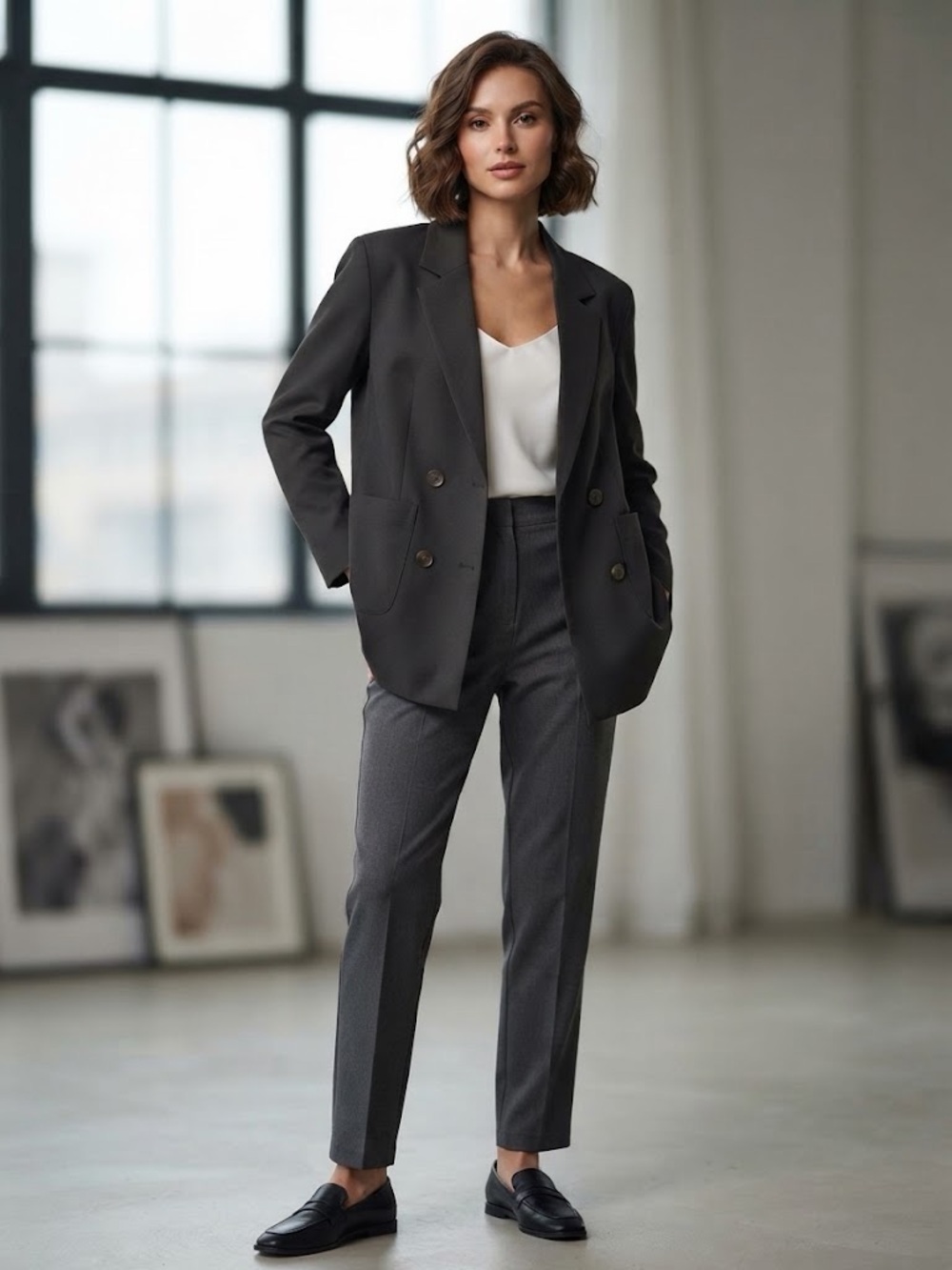 Women’s “La Vie” Double Breasted Blazer Like New Oversized XS/S